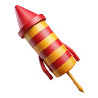 standout urban Single firework rocket, reangolstripes, fuse visible, matte finish, dramatic lighting, isolateon transparent background,high-resolution product photography refined png