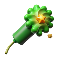 sumptuous surreal Green firework trail, swirling smoke, fading embers, studio lighting, side view, isolateon transparent background,high-resolution product photography sharp png