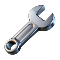signature futuristic Wrench with a chrome finish anadjustable jaws, dramatic lighting, isolateon transparent background,high-resolution product photography studio quality png