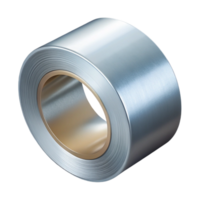 beautiful melancholic tropical Roll of duct tape with a silver finish, partially unrolled, studio lighting, front view, isolateon transparent background,high-resolution product photography top-tier png