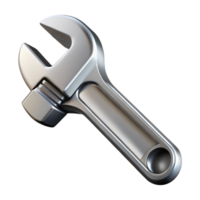 serene harmonious classic Wrench with a chrome finish anadjustable jaws, dramatic lighting, isolateon transparent background,high-resolution product photography handcrafted png