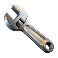 striking timeless Wrench with a chrome finish anadjustable jaws, dramatic lighting, isolateon transparent background,high-resolution product photography png