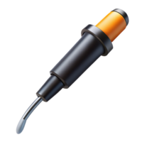 elegant dramatic baroque Soldering iron with a black handle ana heatetip, studio lighting, side view, isolateon transparent background,high-resolution product photography high resolution png