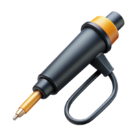 serene passionate avant-garde Soldering iron with a black handle ana heatetip, studio lighting, side view, isolateon transparent background,high-resolution product photography museum quality png