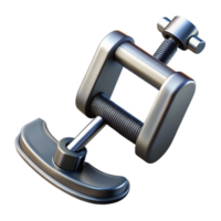 inspireurban C-clamp with a metal screw ana swivel pad, dramatic lighting, isolateon transparent background,high-resolution product photography studio quality png