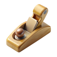 pristine distinctive Hanplane with a wooden body ana sharp blade, soft lighting, top-down view, isolateon transparent background,high-resolution product photography png