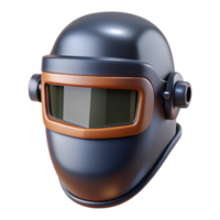 exquisite signature Welding mask with a dark lens anadjustable headgear, dramatic lighting, front view, isolateon transparent background,high-resolution product photography png