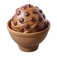 gorgeous passionate classic A scoop of chocolate ice cream with chocolate chips, studio lighting, photorealistic, isolateon transparent background,high-resolution product photography fine detail png