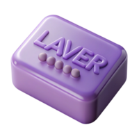 enchanting victorian A bar of lavender soap with visible texture anembosselettering, soft lighting, photorealistic, isolateon transparent background,high-resolution product photography museum quality png