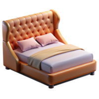 inspiretraditional Queen size beframe, upholstereheadboard, tuftefabric, soft lighting, front view, isolateon transparent background,high-resolution product photography sharp png
