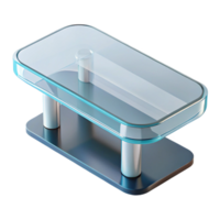 quintessential artistic Acrylic coffee table, clear design, modern style, studio lighting, top-down view, isolateon transparent background,high-resolution product photography premium png