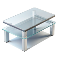 distinguishenordic Acrylic coffee table, clear design, modern style, studio lighting, top-down view, isolateon transparent background,high-resolution product photography fine detail png