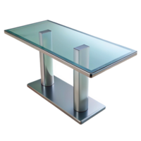 exceptional geometric Glass anmetal dining table, modern design, rectangular shape, studio lighting, front view, isolateon transparent background,high-resolution product photography flawless png