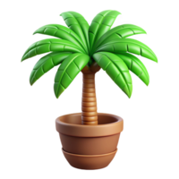 mysterious captivating Small, pottepalm tree with green fronds, detailetrunk ansoil, studio lighting, isolateon transparent background,high-resolution product photography authentic png