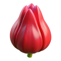 remarkable rustic Single, closetulip bud, deep red, smooth texture, studio lighting, side view, with transparent background,high-resolution product photography ultra HD png