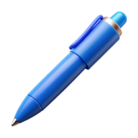 captivating abstract Blue ballpoint pen, retractable, glossy plastic, clickeopen, front view, soft lighting, product shot, isolateon transparent background,high-resolution product photography artisan png