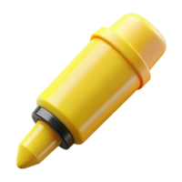 sumptuous timeless Highlighter, yellow, chisel tip, cap on, studio lighting, product shot, isolateon transparent background,high-resolution product photography png