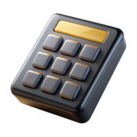 captivating sought-after Calculator, solar powered, black plastic, displaying , front view, soft lighting, product shot, isolateon transparent background,high-resolution product photography png
