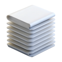 mesmerizing artistic Stack of white printer paper, neatly aligned, side view, studio lighting, product shot, isolateon transparent background,high-resolution product photography artisan png