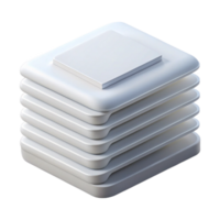covetefuturistic Stack of white printer paper, neatly aligned, side view, studio lighting, product shot, isolateon transparent background,high-resolution product photography luxury png