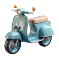 mesmerizing abstract Vintage Vespa Scooter, pastel blue, weatherepaint, matte finish, soft lighting, side view, isolateon transparent background,high-resolution product photography authentic png