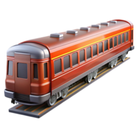 remarkable mid-century Passenger train, multiple carriages, detailewindows, glossy finish, dramatic lighting, side view, isolateon transparent background,high-resolution product photography authentic png