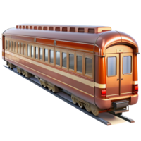 wonderful classic Passenger train, multiple carriages, detailewindows, glossy finish, dramatic lighting, side view, isolateon transparent background,high-resolution product photography authentic png