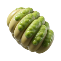 striking modern Single gnocchi, with pesto sauce clinging to it, studio lighting, front view, isolateon transparent background,high-resolution product photography masterfully captured png