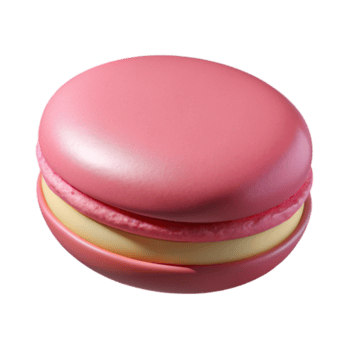 intensiv imponerande macaron, pastell rosa, slät yta, med en hallon fyllning, studio belysning, top-down se, isolat transparent bakgrund, hög upplösning produkt fotografi handgjord png