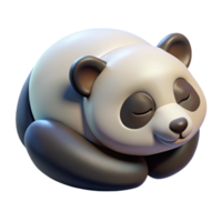 serene passionate geometric Panda sleeping, curleup, detailefur, soft lighting, top-down view, hyperrealistic, isolateon transparent background,high-resolution product photography museum quality png