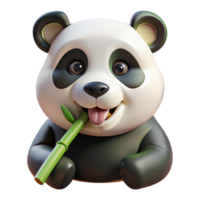 alluring elegant Panda chewing bamboo, detailemouth anteeth, soft lighting, side view, photorealistic, isolateon transparent background,high-resolution product photography refined png