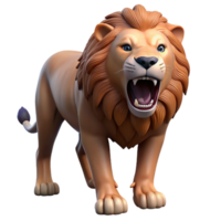 splendiunparalleleLion roaring, open mouth showing teeth, dramatic lighting, front view, photorealistic, isolateon transparent background,high-resolution product photography png
