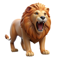 unparallelecreative Lion roaring, open mouth showing teeth, dramatic lighting, front view, photorealistic, isolateon transparent background,high-resolution product photography perfect clarity png