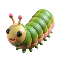 dazzling minimalist Caterpillar with segmentebody, colorful markings, detaileprolegs, soft lighting, front view, minimalist, with transparent background,high-resolution product photography elite png