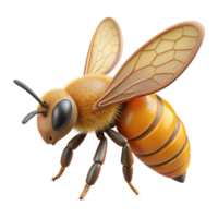 glorious urban Honeybee coverein pollen, detailehairs, translucent wings, studio lighting, side view, minimalist, isolateon transparent background,high-resolution product photography 4K png