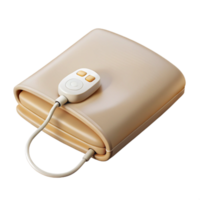 impressive timeless Electric blanket, beige, control panel visible, neatly folded, studio lighting, top-down view, isolateon transparent background,high-resolution product photography png
