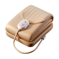 melancholic spectacular Electric blanket, beige, control panel visible, neatly folded, studio lighting, top-down view, isolateon transparent background,high-resolution product photography ultra HD png