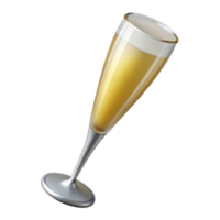 elegant mysterious rustic Champagne flute, slender anelegant, clear glass, studio lighting, top-down view, isolateon transparent background,high-resolution product photography 8K png