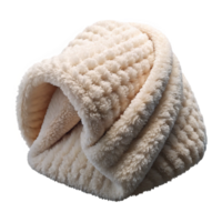 acclaimerenaissance Fluffy sherpa blanket, ivory white, soft folds, drapeover an invisible object, studio lighting, isolateon transparent background,high-resolution product photography high resolution png