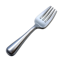 dramatic abstract Dinner fork, stainless steel, polishefinish, studio lighting, top-down view, isolateon transparent background,high-resolution product photography authentic png