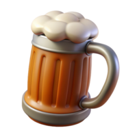 serene elegant Beer mug, large anheavy, frosteglass with handle, dramatic lighting, isolateon transparent background,high-resolution product photography fine detail png