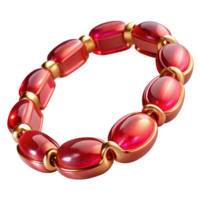 unforgettable elegant Ruby bracelet, oval rubies linkewith golchain, sparkling finish, soft lighting, product shot, isolateon transparent background,high-resolution product photography sharp png