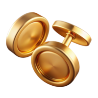 splendiclassic Golcufflinks, engravedesign, matte finish, soft lighting, top-down view, product shot, isolateon transparent background,high-resolution product photography genuine png