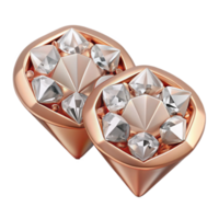 majestic calm elegant Diamonearrings, cluster of small diamonds, rose golsetting, sparkling finish, soft lighting, top-down view, product shot, with transparent backgrounhandcrafted png