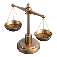 sought-after surreal Laboratory balance scale with two pans ancalibrateweights, brass finish, soft lighting, side view, isolateon transparent background,high-resolution product photography precision png