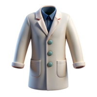 majestic ethereal coastal Lab coat with button closure anpockets, white fabric, soft lighting, front view, isolateon transparent background,high-resolution product photography 4K png