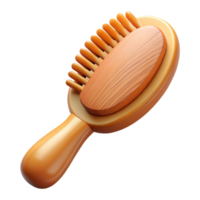 radiant notable A wooden hairbrush with natural bristles, smooth handle, soft lighting, side view, studio photography, isolateon transparent background,high-resolution product photography png