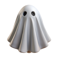 romantic picturesque Ghostly white sheet with two eyeholes cut out, flowing fabric, dimly lit, front view, isolateon transparent background,high-resolution product photography authentic png