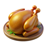 picturesque celebrateRoasteturkey with golden brown skin, crispy edges, angarnishewith herbs, studio lighting, front view, isolateon transparent background,high-resolution product photography png
