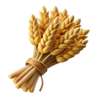 sumptuous intense bohemian Bundle of wheat stalks tiewith twine, natural texture, soft lighting, isolateon transparent background,high-resolution product photography expertly shot png
